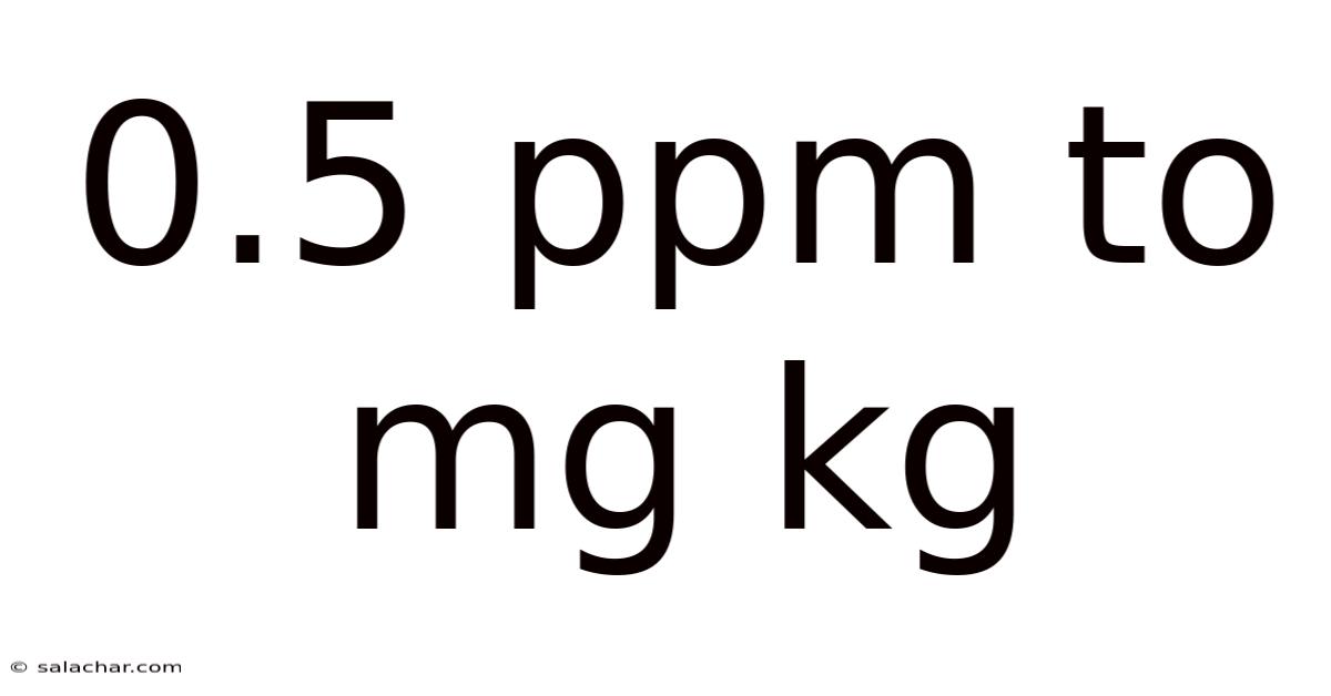 0.5 Ppm To Mg Kg