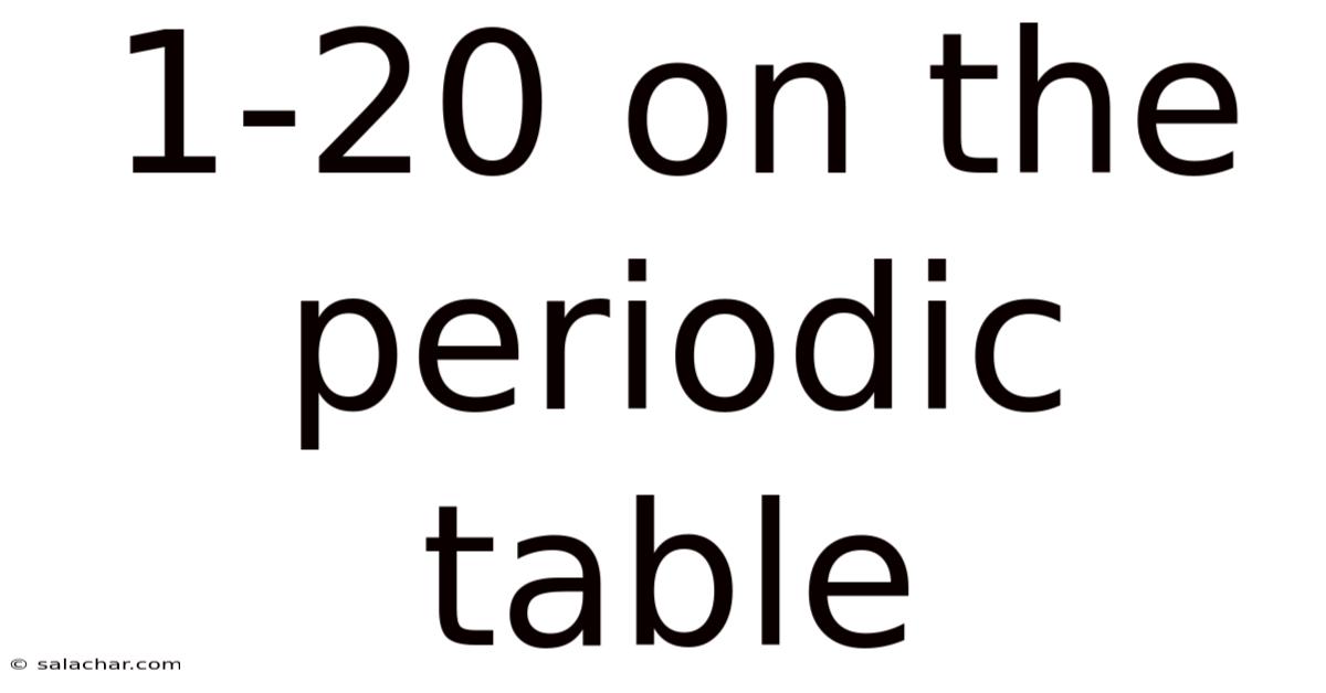 1-20 On The Periodic Table