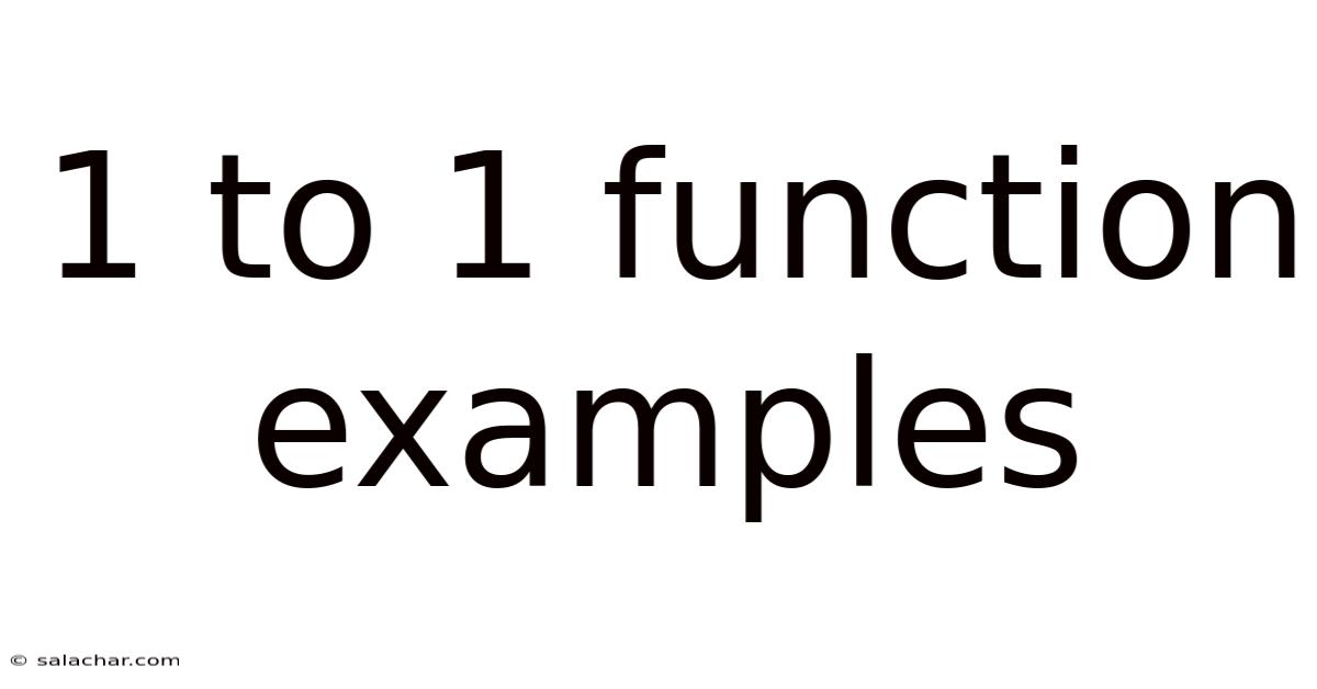 1 To 1 Function Examples