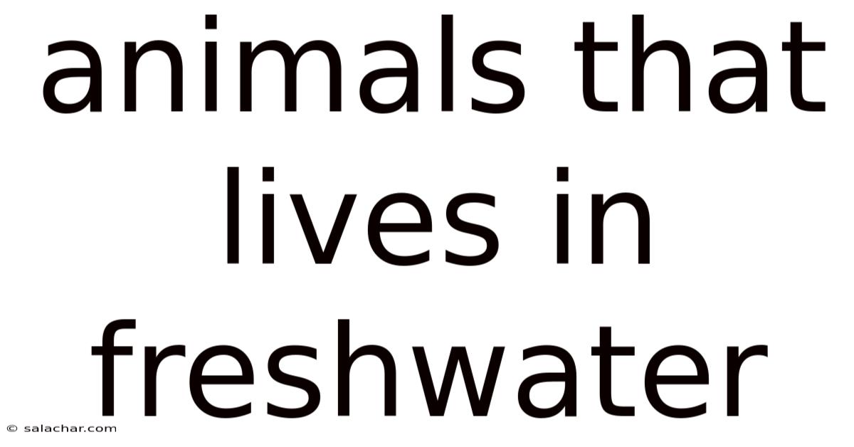 Animals That Lives In Freshwater
