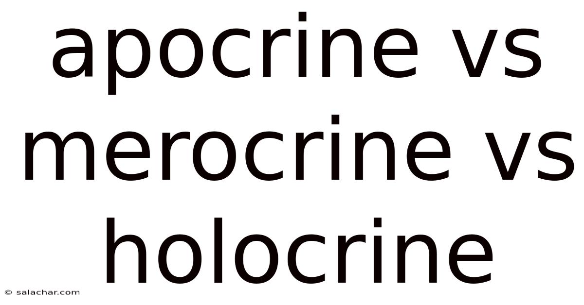 Apocrine Vs Merocrine Vs Holocrine