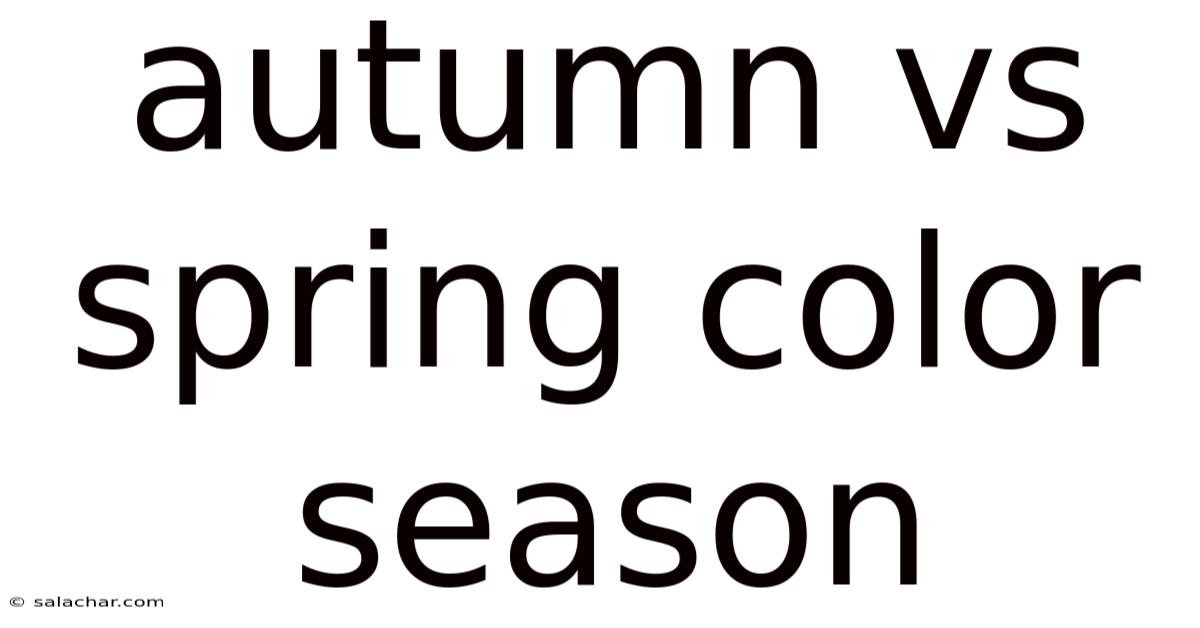Autumn Vs Spring Color Season