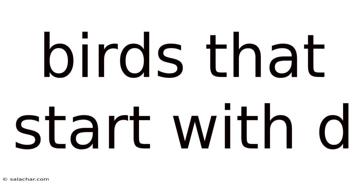 Birds That Start With D