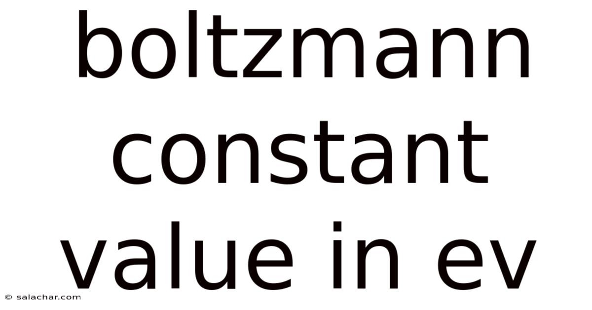 Boltzmann Constant Value In Ev