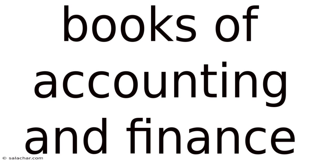 Books Of Accounting And Finance