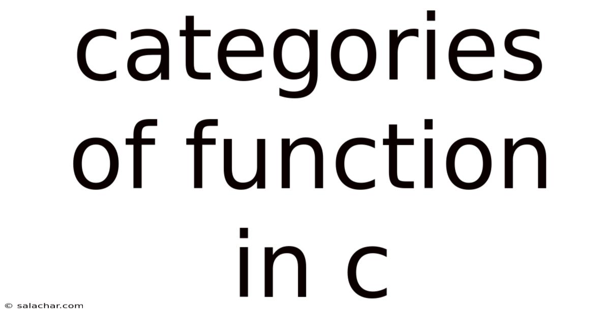 Categories Of Function In C