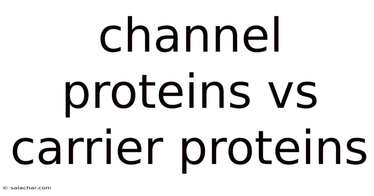 Channel Proteins Vs Carrier Proteins