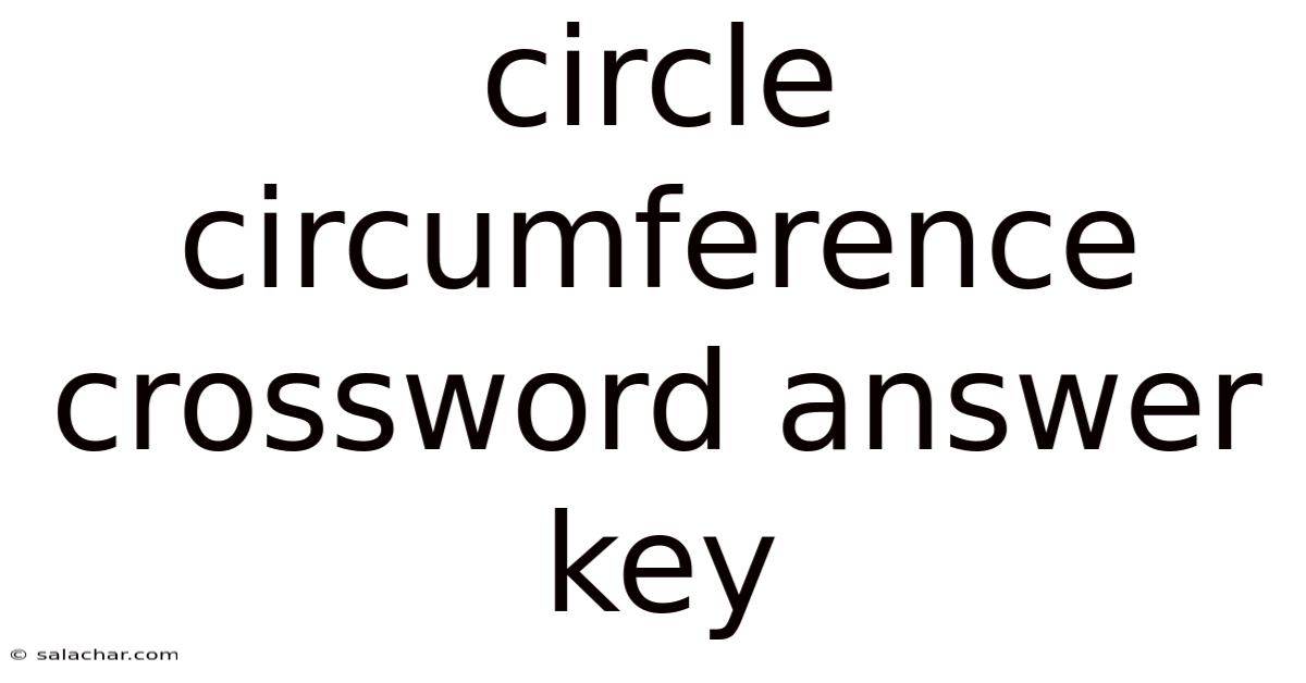 Circle Circumference Crossword Answer Key