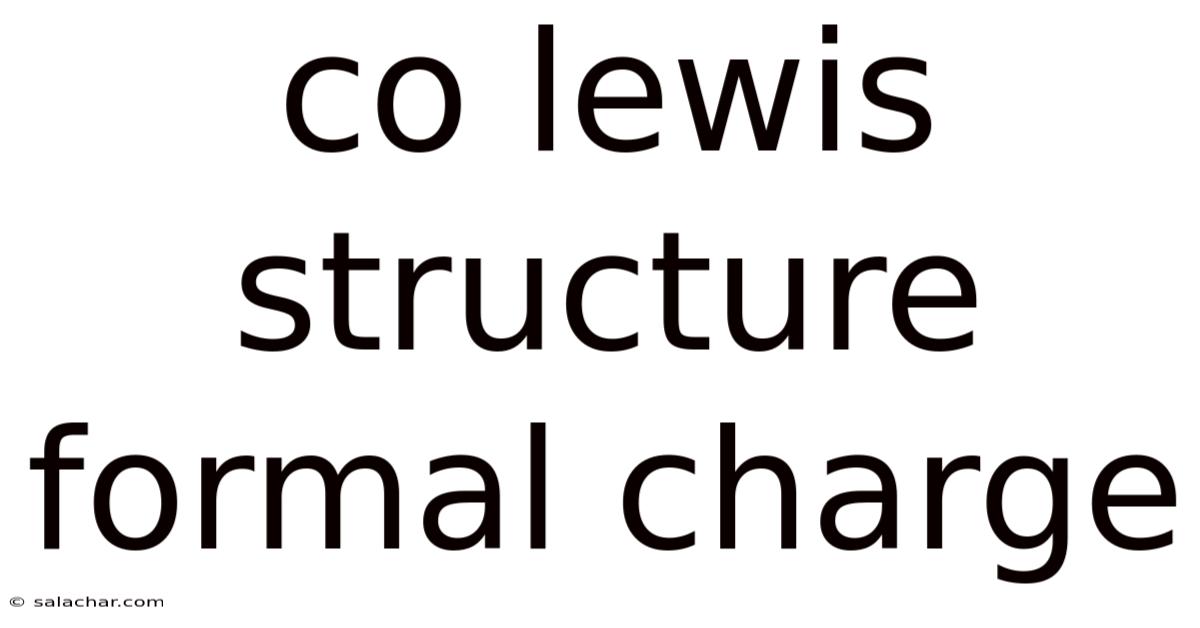 Co Lewis Structure Formal Charge