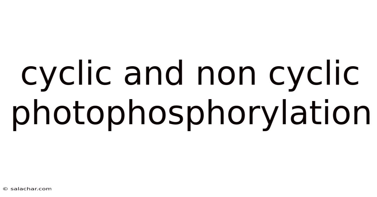 Cyclic And Non Cyclic Photophosphorylation
