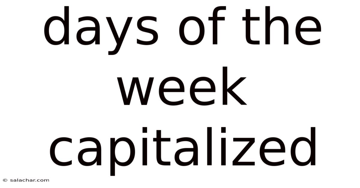 Days Of The Week Capitalized