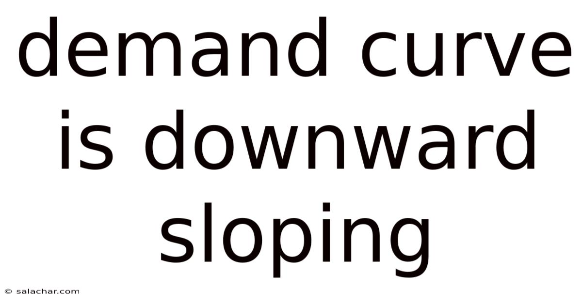 Demand Curve Is Downward Sloping