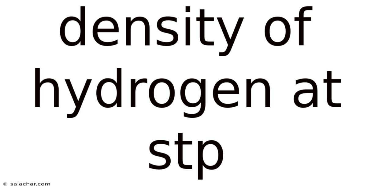 Density Of Hydrogen At Stp