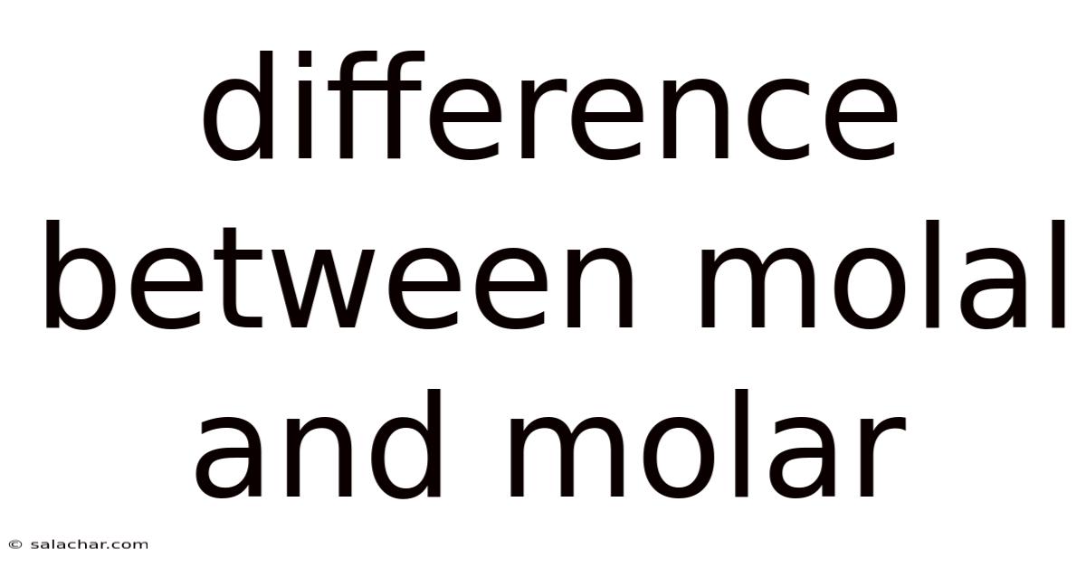 Difference Between Molal And Molar