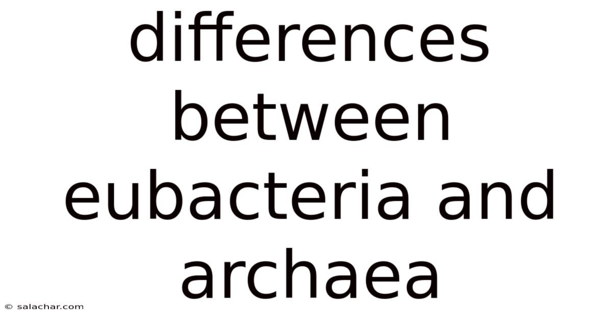 Differences Between Eubacteria And Archaea