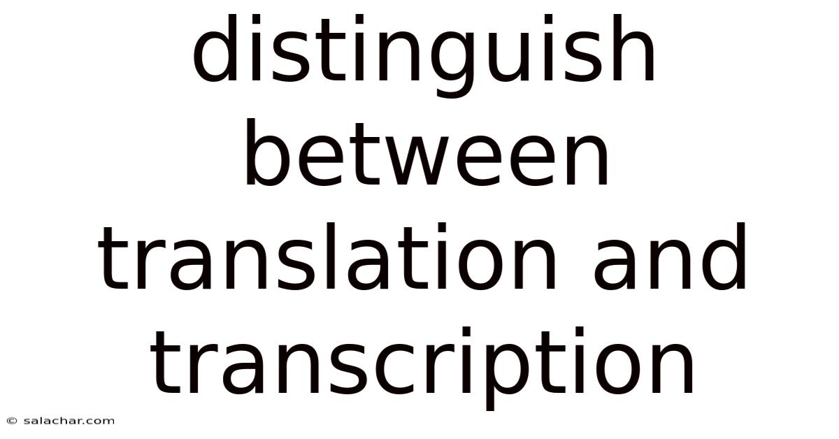 Distinguish Between Translation And Transcription