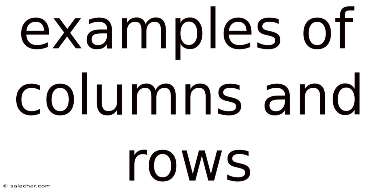 Examples Of Columns And Rows