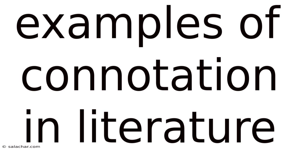 Examples Of Connotation In Literature