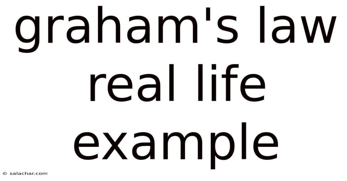 Graham's Law Real Life Example