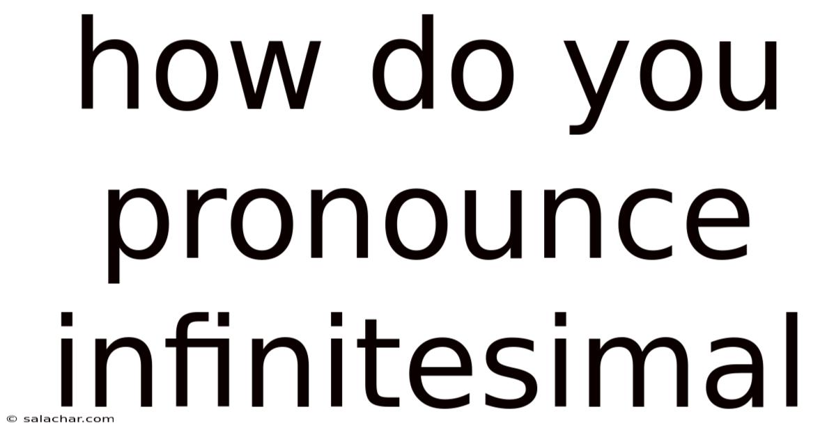 How Do You Pronounce Infinitesimal