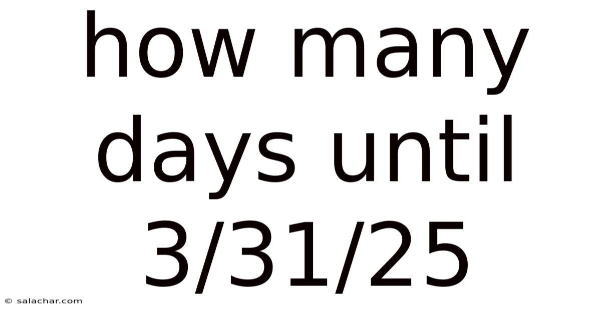 How Many Days Until 3/31/25