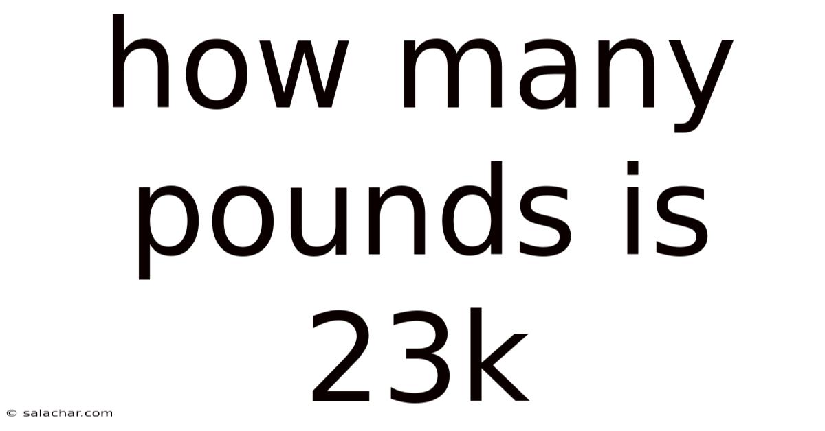 How Many Pounds Is 23k