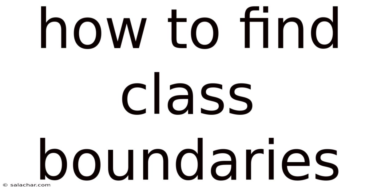 How To Find Class Boundaries