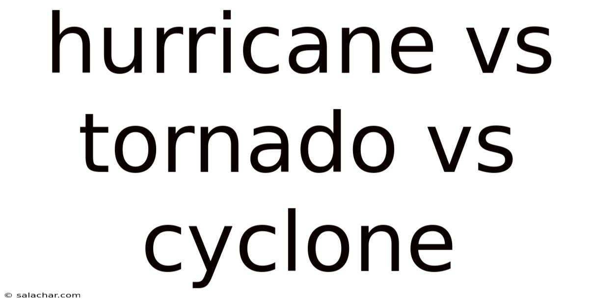 Hurricane Vs Tornado Vs Cyclone