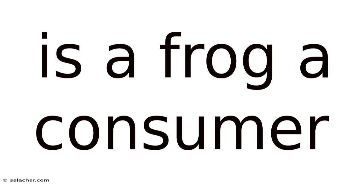 Is A Frog A Consumer