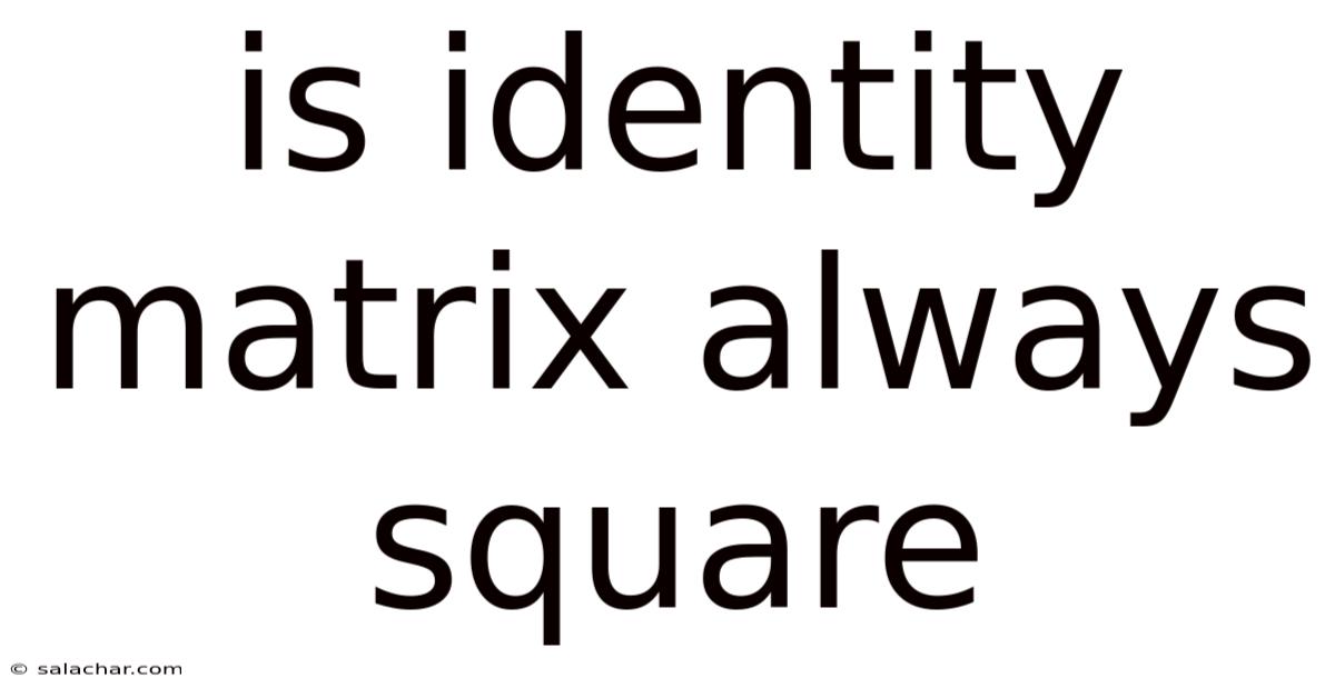 Is Identity Matrix Always Square