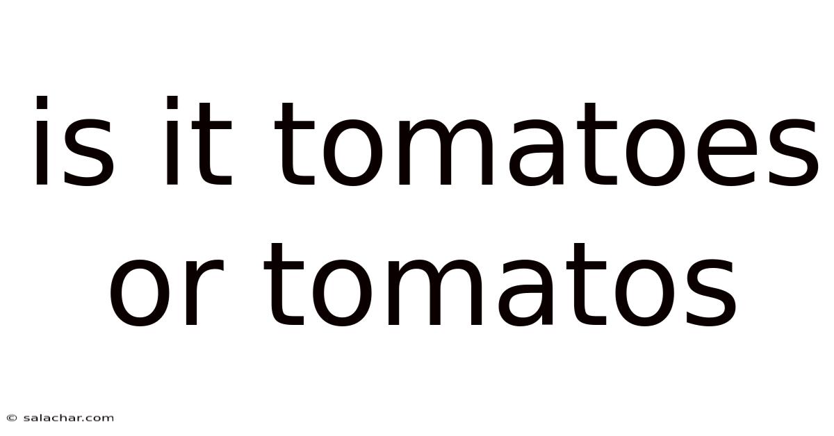 Is It Tomatoes Or Tomatos
