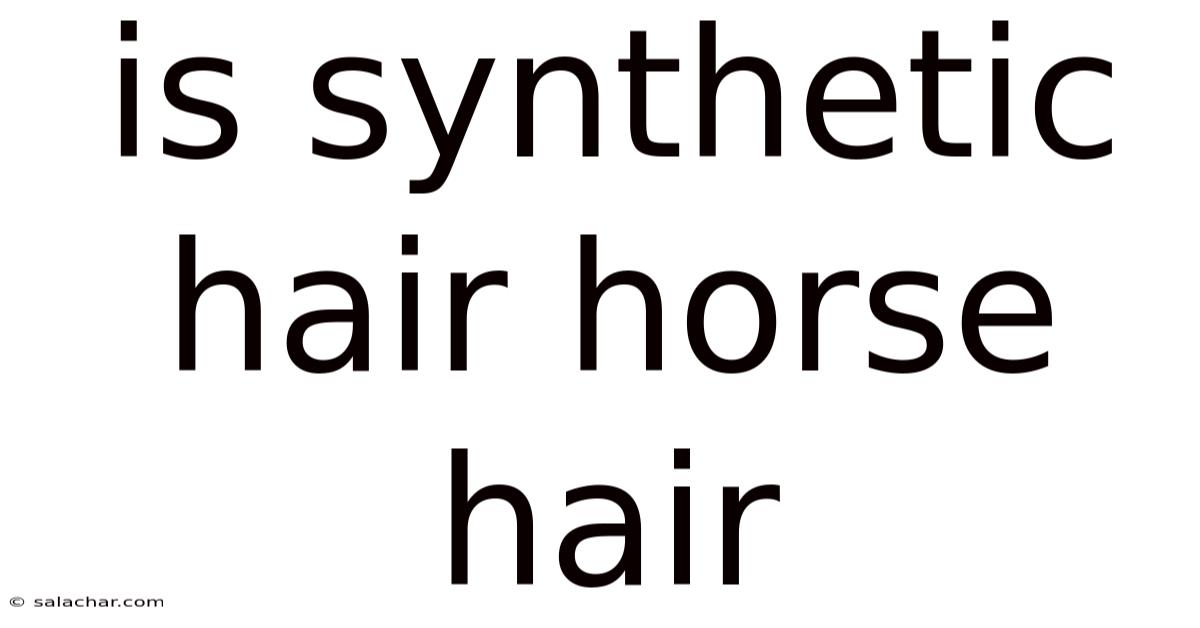 Is Synthetic Hair Horse Hair