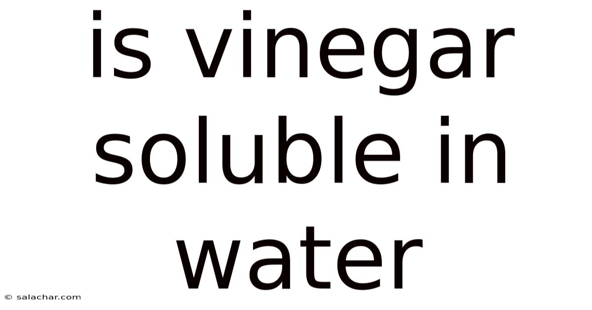 Is Vinegar Soluble In Water