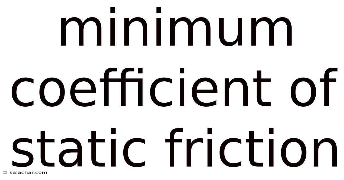 Minimum Coefficient Of Static Friction