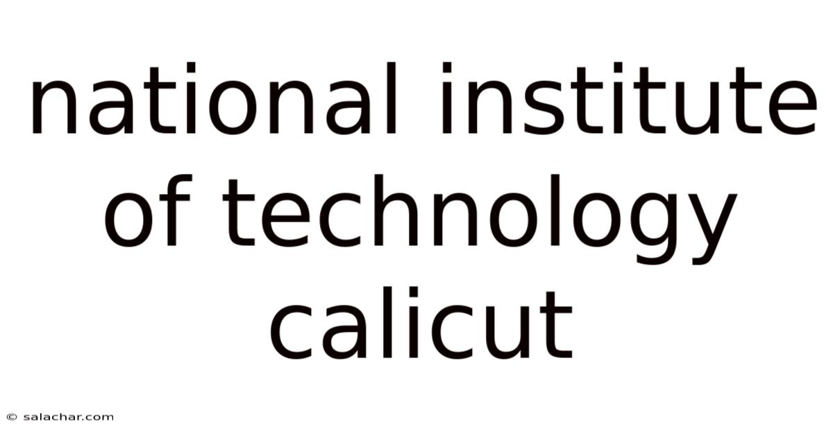 National Institute Of Technology Calicut