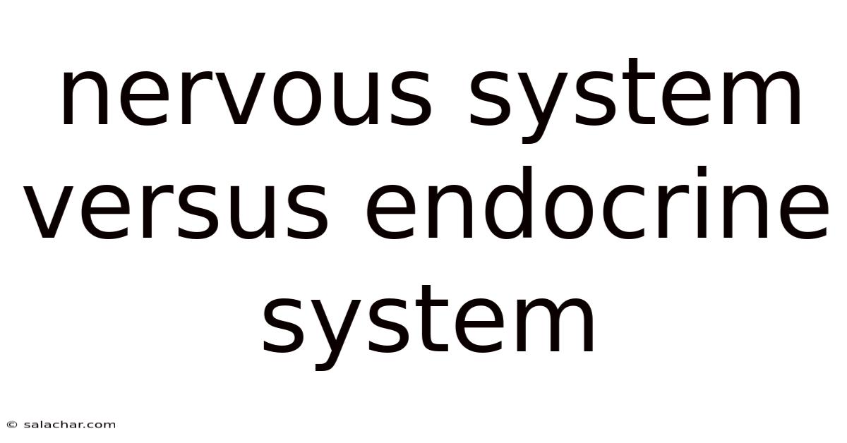 Nervous System Versus Endocrine System