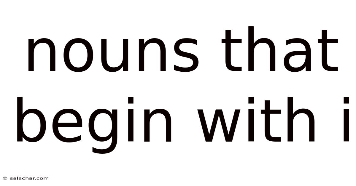 Nouns That Begin With I