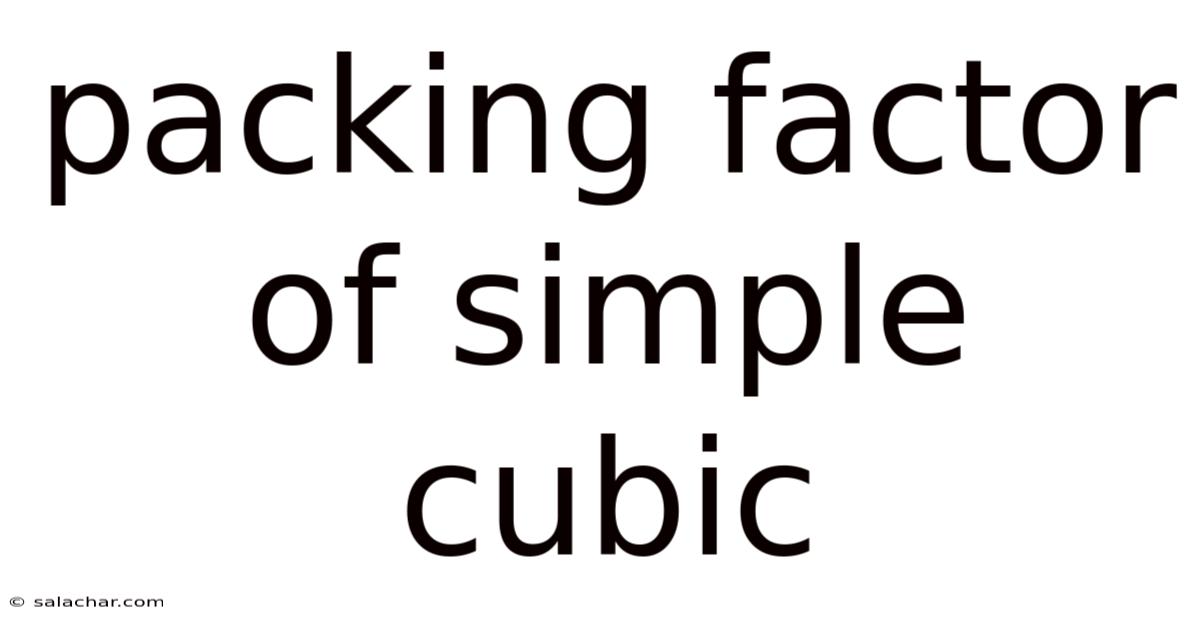 Packing Factor Of Simple Cubic