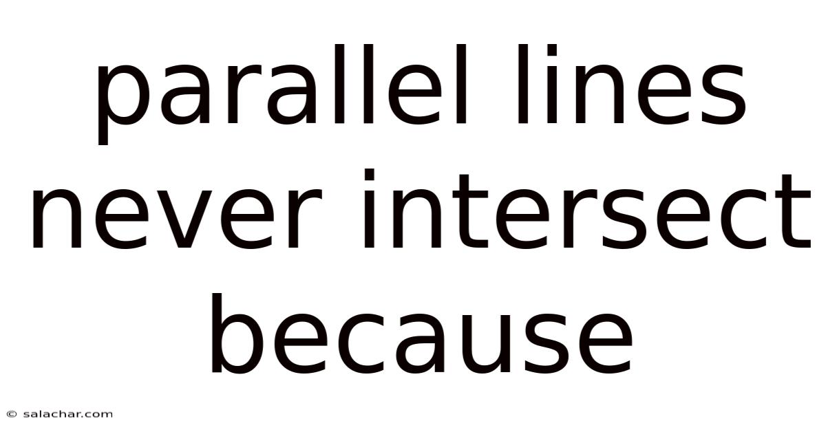 Parallel Lines Never Intersect Because