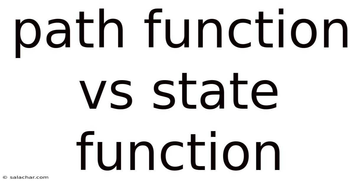 Path Function Vs State Function