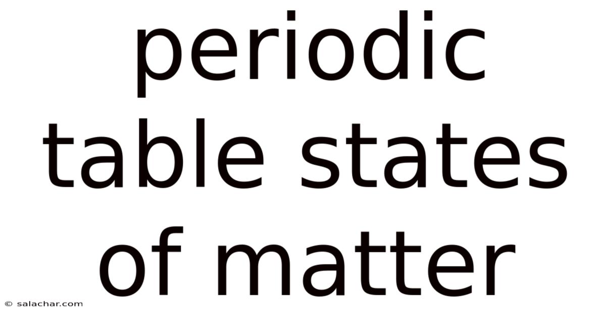 Periodic Table States Of Matter
