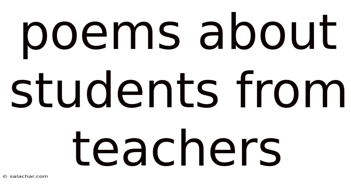 Poems About Students From Teachers