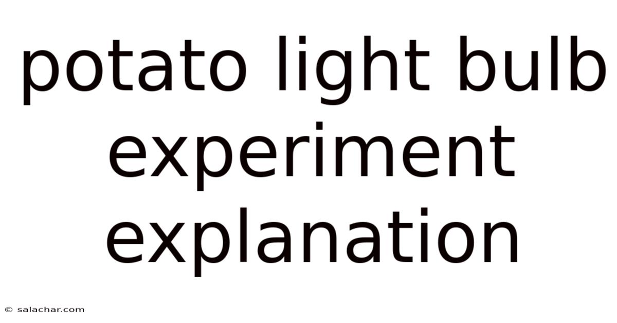 Potato Light Bulb Experiment Explanation