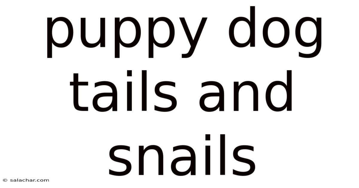 Puppy Dog Tails And Snails