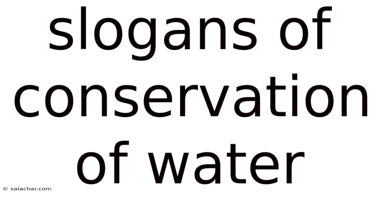 Slogans Of Conservation Of Water
