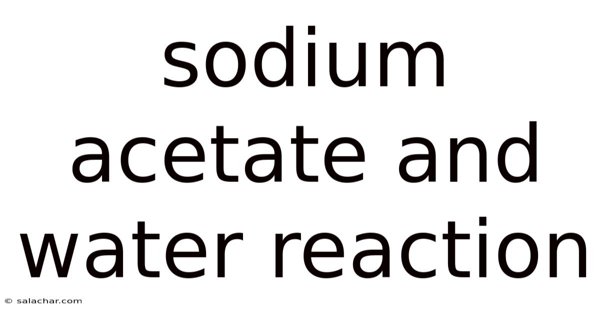 Sodium Acetate And Water Reaction