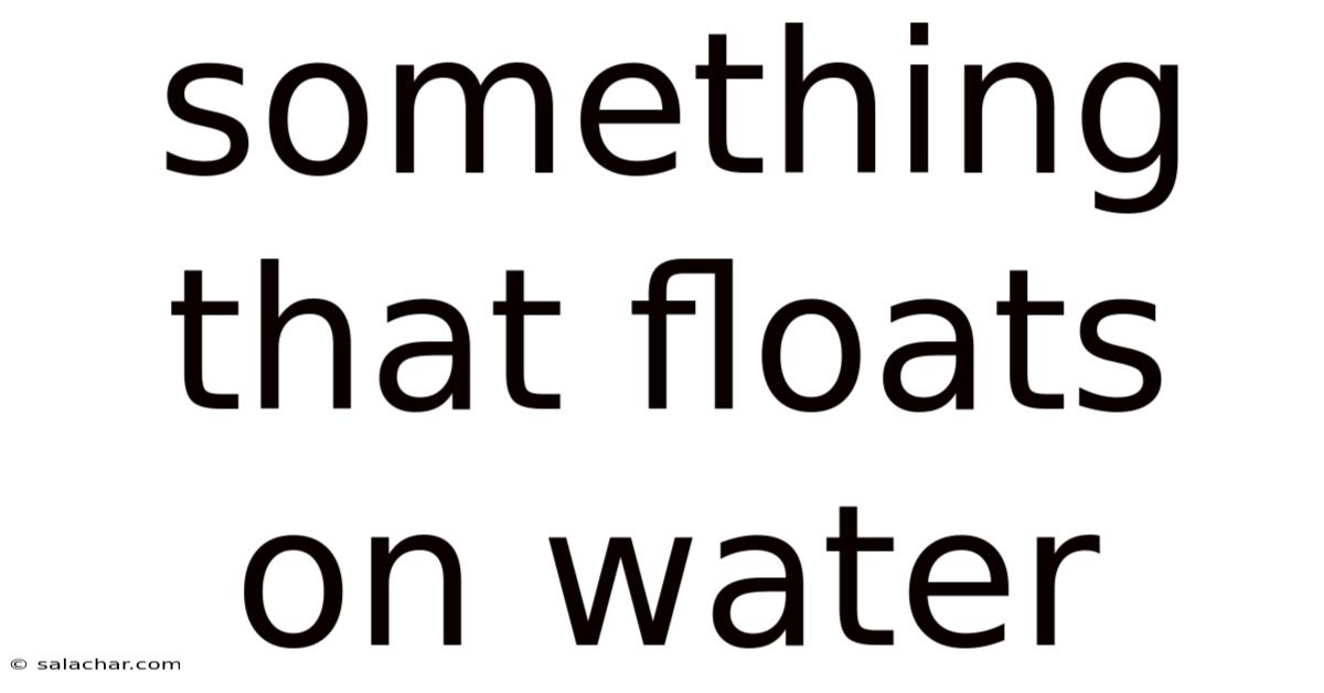Something That Floats On Water