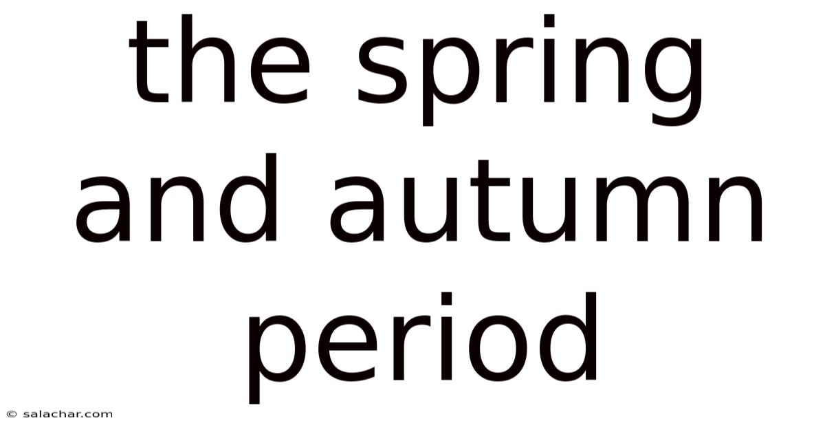 The Spring And Autumn Period