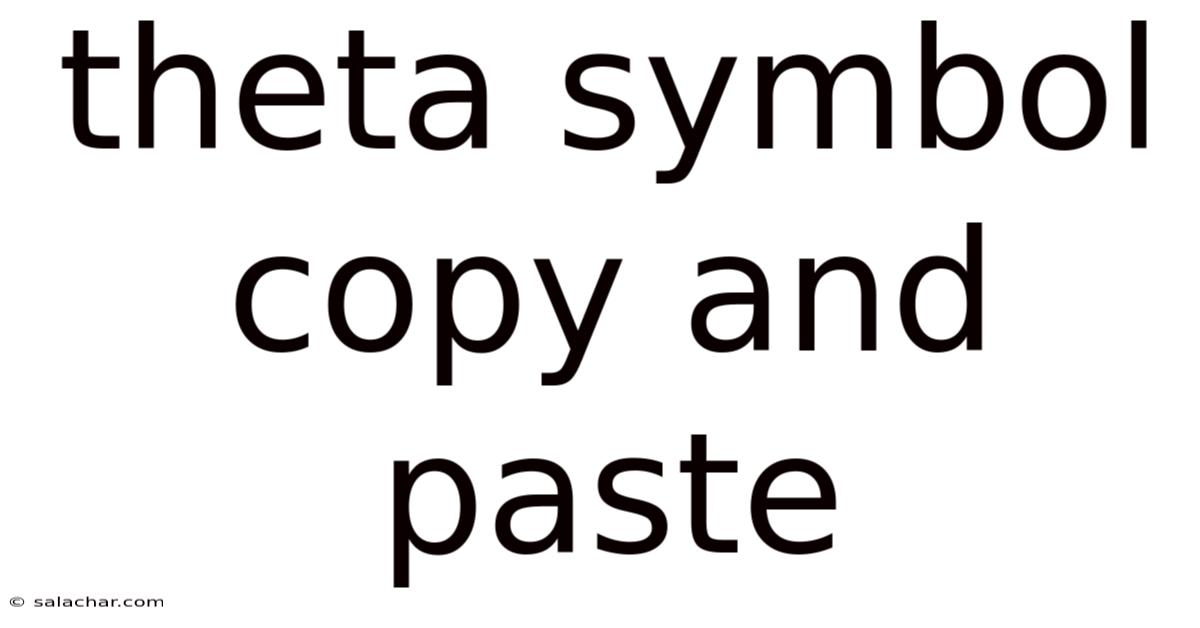 Theta Symbol Copy And Paste