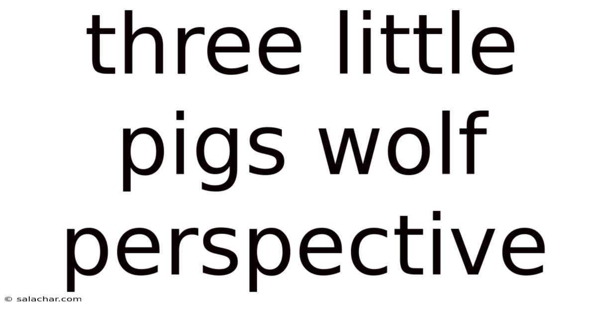 Three Little Pigs Wolf Perspective